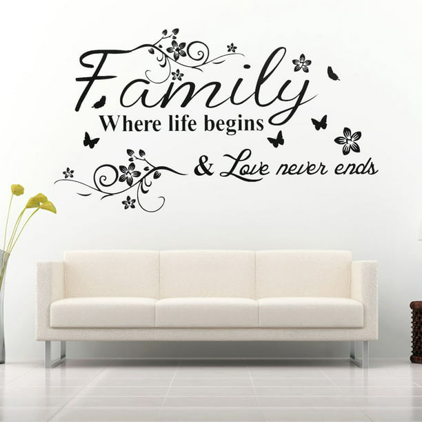 LARGE BEDROOM QUOTE FAMILY LOVE GIANT WALL ART STICKER TRANSFER STENCIL DECAL